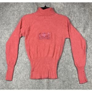 Kaelin Skiing Finesse Sweater Womens Small Pink Turtle Neck Angora Fur Blend Ski